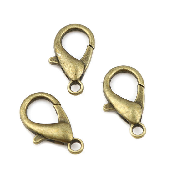 亜鉛合金 アクセサリーパーツ・金具 カニカン 銅古美 23mm x 12mm、 20 個 の画像