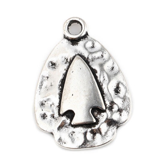 Picture of Zinc Based Alloy Charms Arrowhead Antique Silver Color 23mm x 17mm, 10 PCs