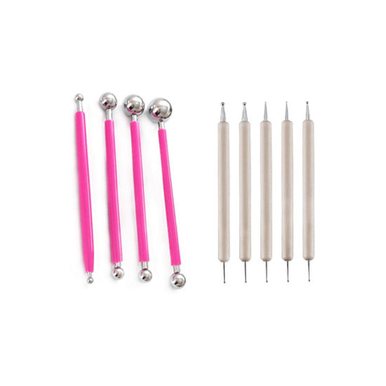 Image de Outil Pâte à Modeler en Mixte Fuchsia 13.5cm - 12cm, 1 Kit （ 9 Pcs/Kit)