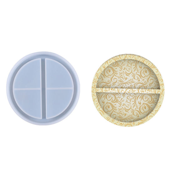 Image de Moule en Silicone Rond Carreau Blanc 11.4cm Dia., 1 Pièce