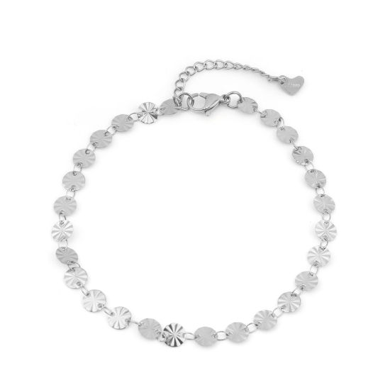 Image de Chaînes de Cheville Élégant en 304 Acier Inoxydable Argent Mat Rond 23cm long, 1 Pièce