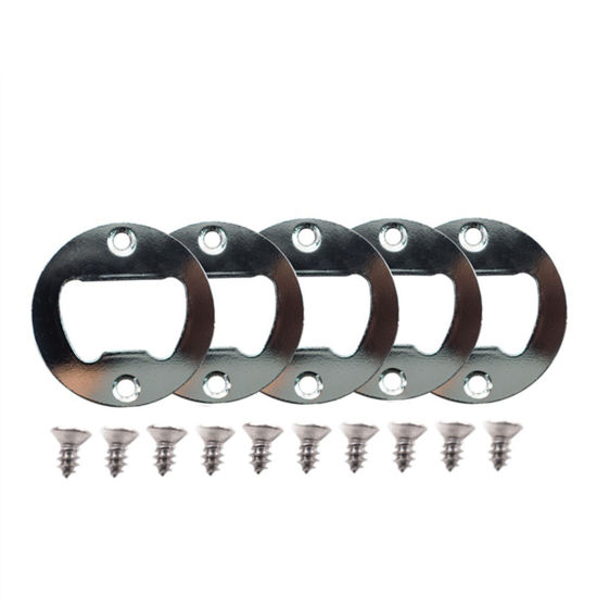 Image de Décapsuleur à Bière en Alliage de Zinc Visser Argent Mat 0.6cm, 4cm Dia., 1 Kit （ 15 Pcs/Kit)