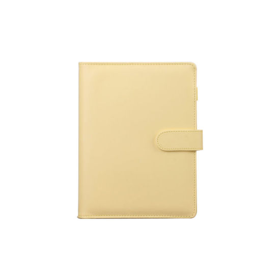 Image de Jaune - Reliure de couverture en PU pour cahier à boucle magnétique A6 sans papier à lettres intérieur, 1 copie