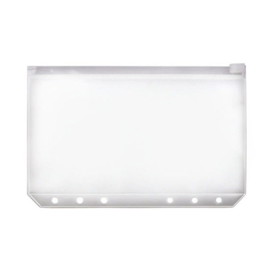 透明-A6PVC防水ジッパールーズリーフファイルフォルダー収納バッグ17x11cm、5個 の画像