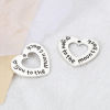 Picture of Zinc Based Alloy Charms Heart Antique Silver Color Message " Love You To The Moon And Back " 23mm x 20mm, 10 PCs
