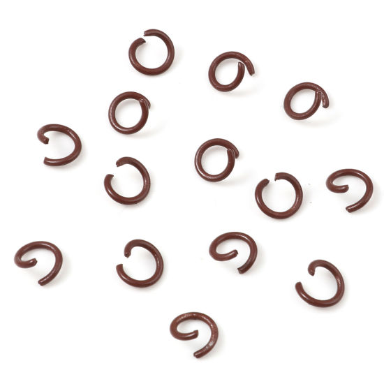 200 個 8mm 直径、 1.2mm（17号） 合金 丸カン 丸カン コーヒー色 円形 ペインティング の画像