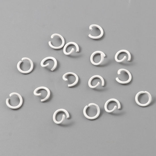 200 個 8mm 直径、 1.2mm（17号） 合金 丸カン 丸カン 白 円形 ペインティング の画像