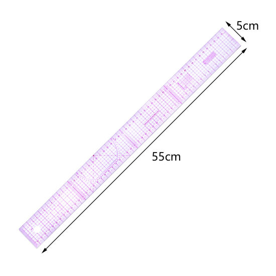 Image de Outils à Mesurer en Plastique Mesure Violet 55cm x 5cm, 1 Pièce