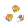 Picture of Zinc Metal Alloy European Style Large Hole Charm Beads Christmas Corn Candy Silver Plated Multicolor Enamel About 14mm x 10mm, Hole: Approx 4.6mm, 5 PCs