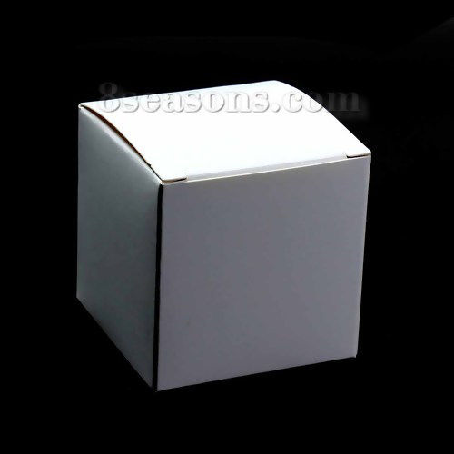 Image de Boîte Emballage Cadeau en Papier Carré Blanc 60mm x 60mm, 20 PCs