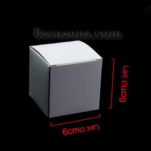 Image de Boîte Emballage Cadeau en Papier Carré Blanc 60mm x 60mm, 20 PCs