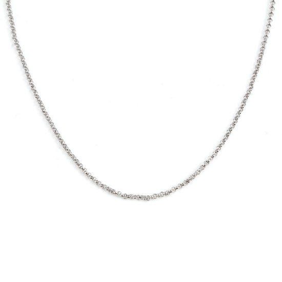 Bild von Messing Halskette Gliederkette Kette Echt Platin plattiert 46cm lange, 1 Strang