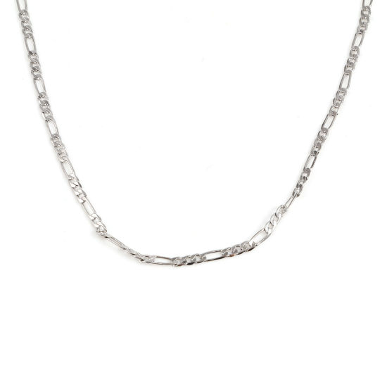 Bild von Messing Halskette Schmuckkette Kette Echt Platin plattiert 46cm lange, 1 Strang