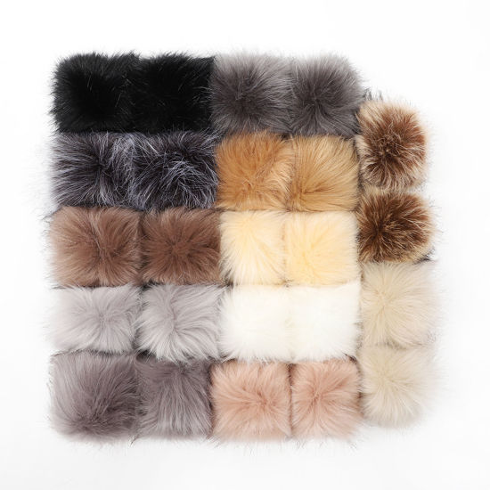 Immagine di Poliestere & Orlon Pompon Multicolore Tondo 10cm Dia., 1 Pacchetto ( 24 Pz/Pacchetto)
