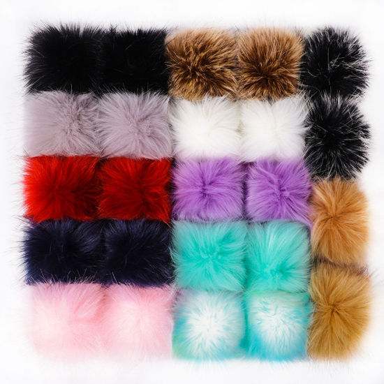 Immagine di Poliestere & Orlon Pompon Multicolore Tondo 10cm Dia., 1 Pacchetto ( 24 Pz/Pacchetto)