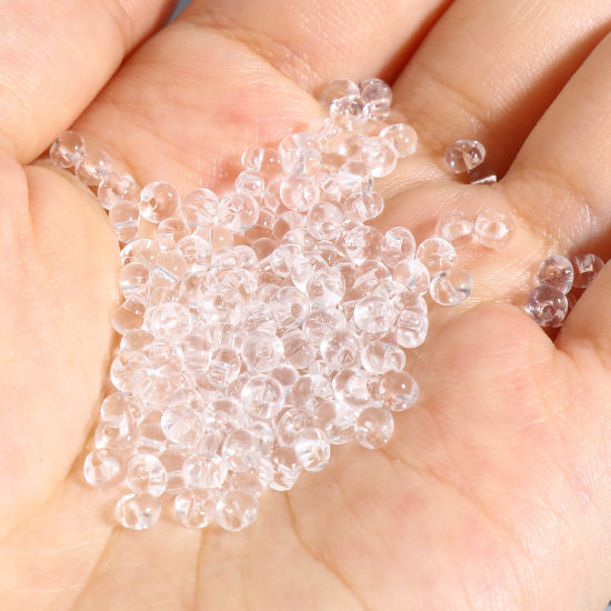 Imagen de Vidrio Semilla Cuentas Transparente Óvalo 4mm x 3.5mm, Agujero: 1mm, 1 Botella