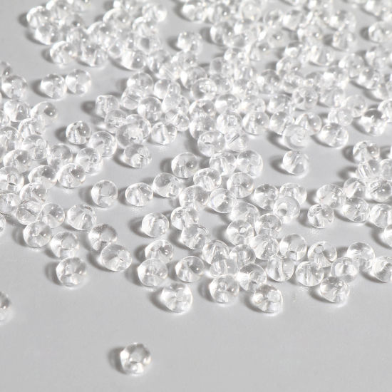Imagen de Vidrio Semilla Cuentas Transparente Óvalo 4mm x 3.5mm, Agujero: 1mm, 1 Botella