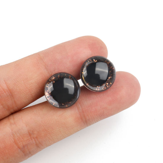 Image de Accessoires de Jouet de Bricolage Artisanal en Plastique Café œil Paillettes 9mm Dia., 20 Kits