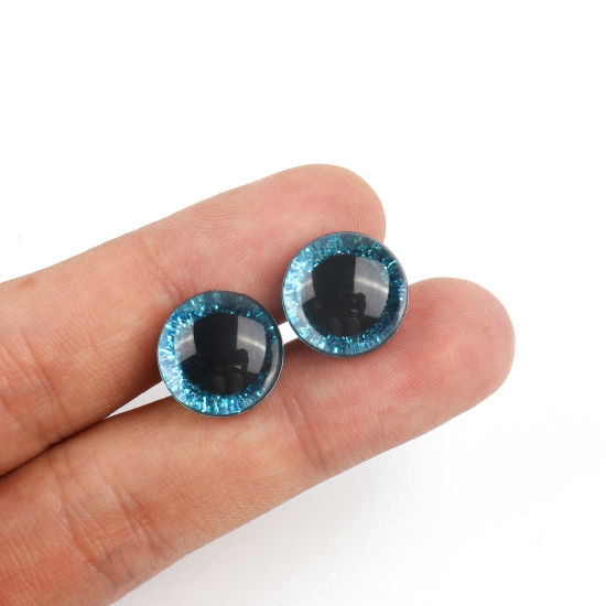 Image de Accessoires de Jouet de Bricolage Artisanal en Plastique Bleu œil Paillettes 12mm Dia., 20 Kits