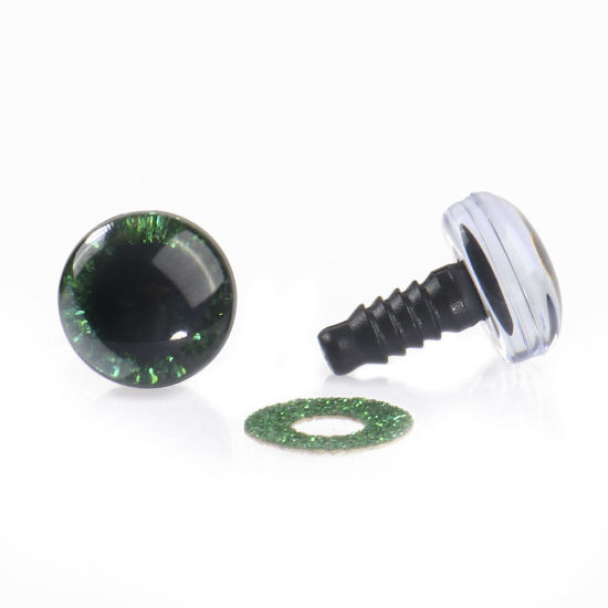 Image de Accessoires de Jouet de Bricolage Artisanal en Plastique Vert œil Paillettes 12mm Dia., 20 Kits