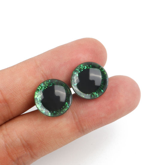 Image de Accessoires de Jouet de Bricolage Artisanal en Plastique Vert œil Paillettes 12mm Dia., 20 Kits