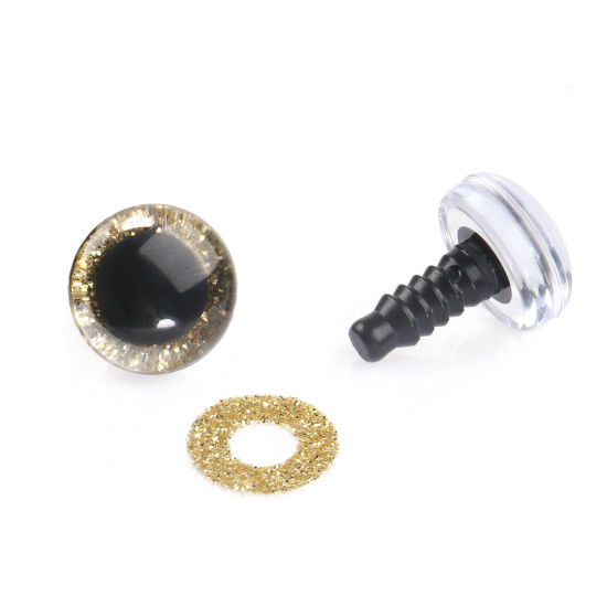Image de Accessoires de Jouet de Bricolage Artisanal en Plastique Or œil Paillettes 12mm Dia., 20 Kits