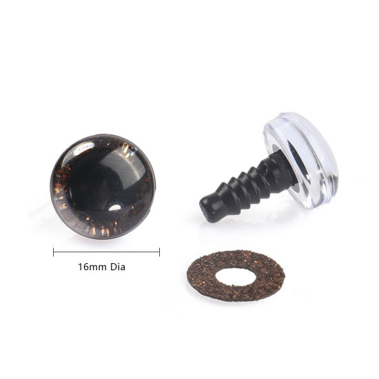 Image de Accessoires de Jouet de Bricolage Artisanal en Plastique Café œil Paillettes 16mm Dia., 20 Kits