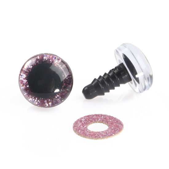 Image de Accessoires de Jouet de Bricolage Artisanal en Plastique Rose œil Paillettes 16mm Dia., 20 Kits
