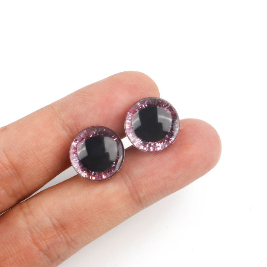 Image de Accessoires de Jouet de Bricolage Artisanal en Plastique Rose œil Paillettes 16mm Dia., 20 Kits
