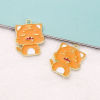 Picture of Zinc Based Alloy Charms Tiger Animal Gold Plated Orange Enamel 24mm x 18mm, 10 PCs