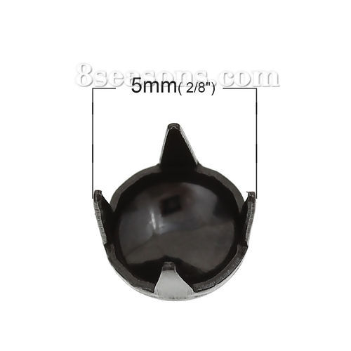 Image de Rivets en Laiton Forme Rond Gun Métal, 5mm( 2/8") Dia., 500 Pcs