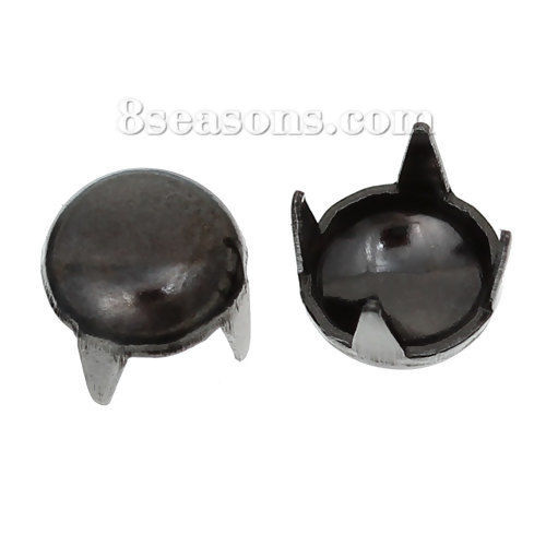 Image de Rivets en Laiton Forme Rond Gun Métal, 5mm( 2/8") Dia., 500 Pcs