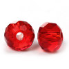 Picture of Glass Loose Beads Round Red Transparent Faceted About 4mm x 3mm, Hole: Approx 1mm, 200 PCs