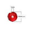 Picture of Glass Loose Beads Round Red Transparent Faceted About 4mm x 3mm, Hole: Approx 1mm, 200 PCs
