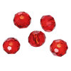 Picture of Glass Loose Beads Round Red Transparent Faceted About 4mm x 3mm, Hole: Approx 1mm, 200 PCs