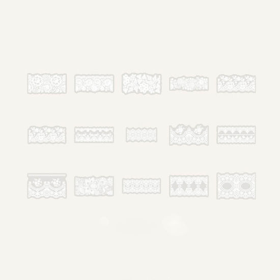 PET DIY デコスクラップブックシール 白 9cm x 9cm、 1 パック の画像