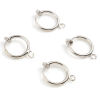 Picture of 2 PCs Brass Non Piercing Clip-on Earrings Real Platinum Plated Round With Loop 17mm x 13mm