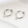 Picture of 2 PCs Brass Non Piercing Clip-on Earrings Real Platinum Plated Round With Loop 17mm x 13mm