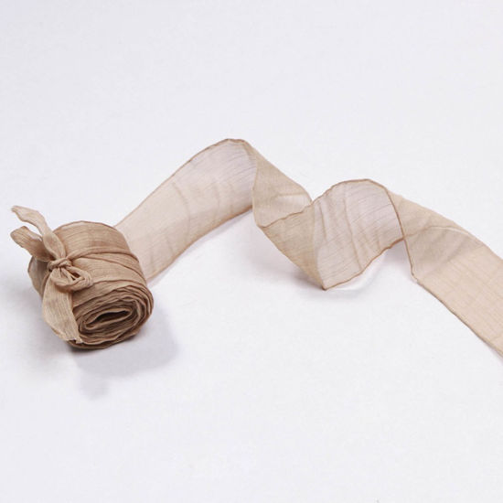 Image de Rubans en Polyester Kaki Nœuds Papillons 3.8cm, 1 Rouleau (Env. 5 Yards/Rouleau)