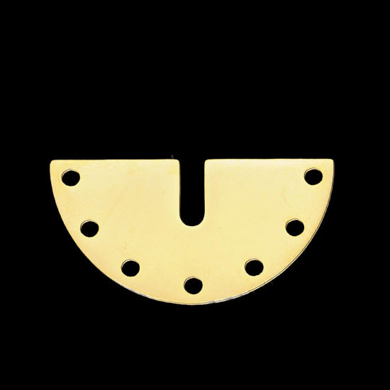Bild von Edelstahl Charms Halbrund Vergoldet 24mm x 13mm, 1 Stück