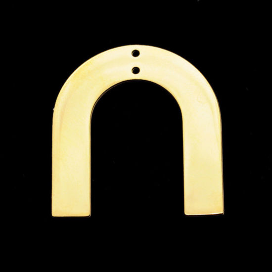 Bild von Edelstahl Anhänger Bogen Vergoldet 34mm x 31mm, 1 Stück
