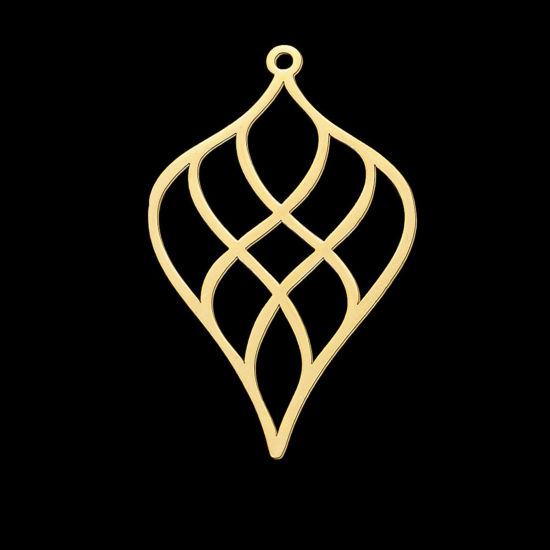 Immagine di Acciaio Inossidabile Charms Irregolare Oro Placcato 40mm x 25mm, 1 Pz