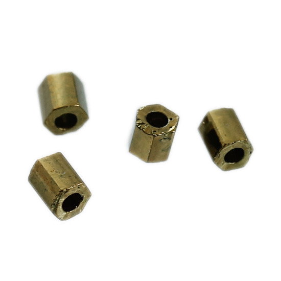 （日本輸入） ガラス シード ビーズ 六角 金古美 約 2mm x 2mm、 穴：約 0.8mm、 10 グラム (約 140PCs/グラム) の画像