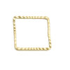 Picture of 100 PCs Brass Geometric Bezel Frame Charms Connectors Gold Plated Square 10mm x 10mm