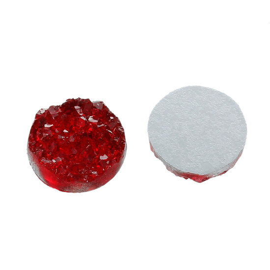 Image de Cabochon Dôme en Résine Druzy Rond Vin Rouge 12mm Dia, 20 Pcs
