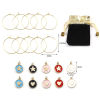 Picture of Zinc Based Alloy Wine Glass Charms Round Star Mixed Color With Cloth Bag 4.5cm x 3cm, 1 Set (Approx 10 PCs/Set)