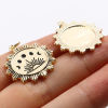 Picture of Brass Galaxy Charms Moon Phases 18K Real Gold Plated Black Sun Enamel 27mm x 21mm, 1 Piece
