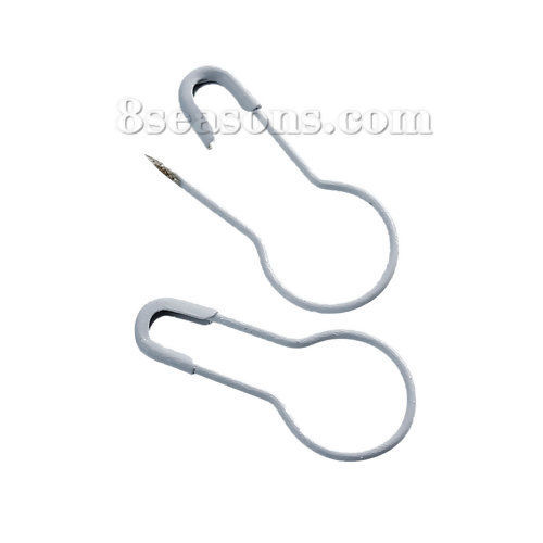 Image de Broches Pince de Nourrice en Laiton Blanc 22mm x 10mm - 21mm x 9mm, 100 Pcs