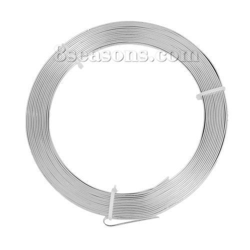 Bild von Aluminium Schnur Garn für Perle-Arbeit Versilbert Dicke:5mm, 1 Rolle (ca. 5 Meter/Rolle)
