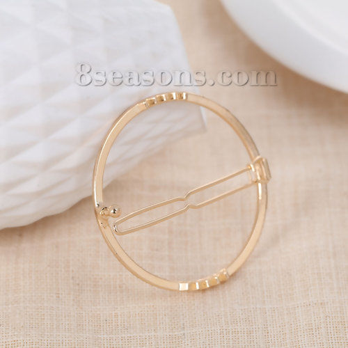 Bild von Haarklammer Vergoldet Ring 61mm x 45mm, 2 Stück